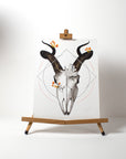 Addax-Antelope-Skull-Acrylic-Painting-Easel